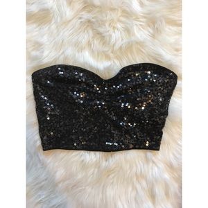 Sequin black top